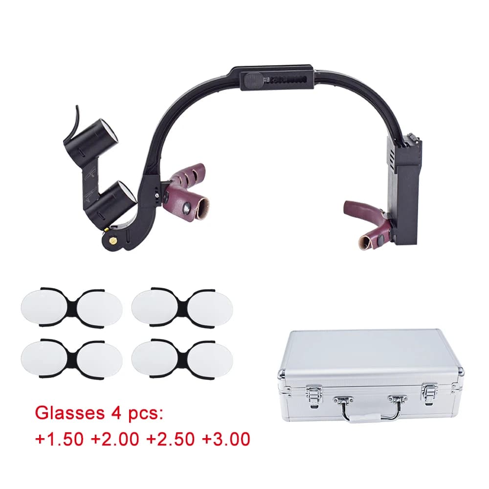 Lampe frontale dentaire 5W, équipement de laboratoire chirurgical pour dentiste, avec verre + 1.5 + 