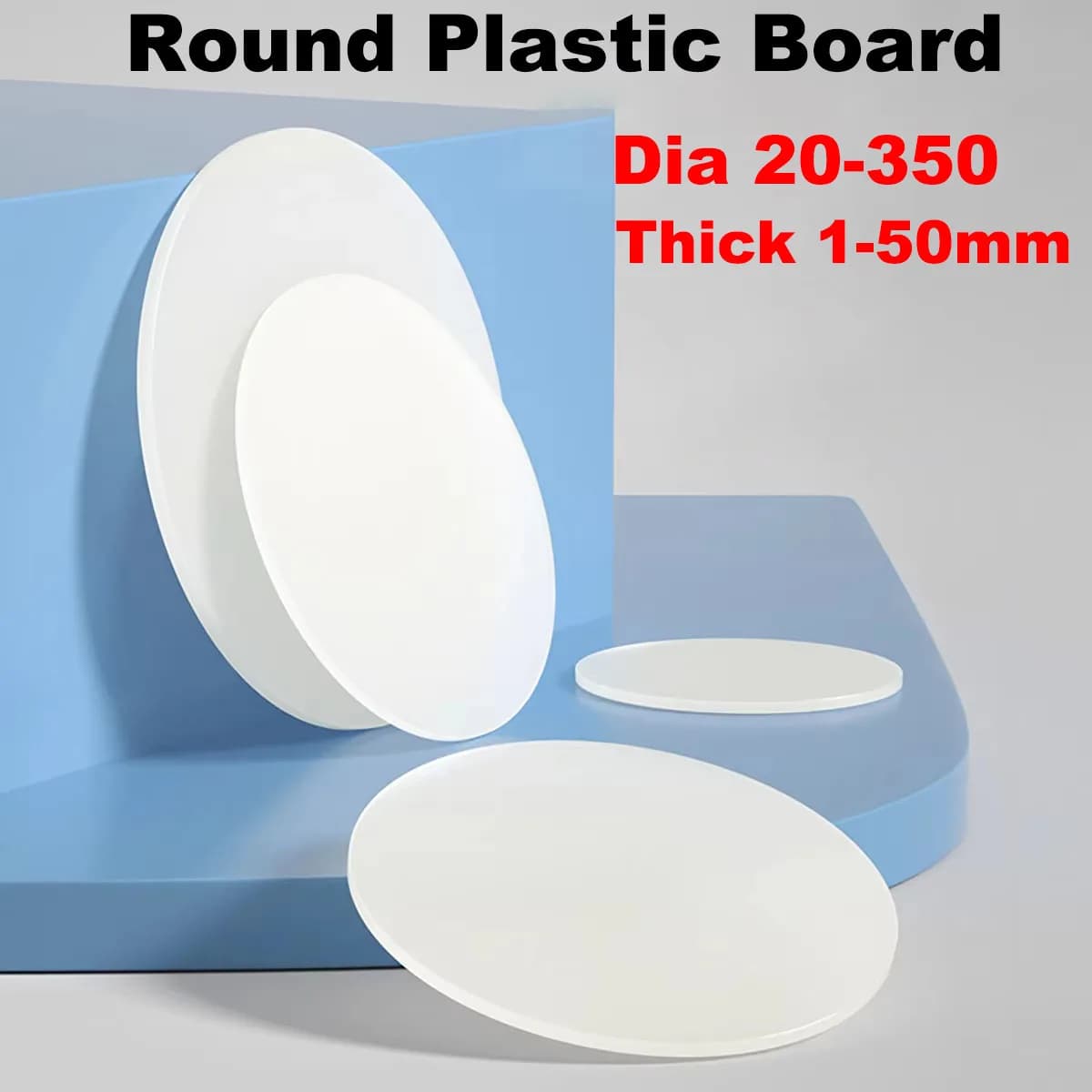 Panneau de polypropylène blanc rond PP feuilles de plastique plaque Dia120mm 150mm 200mm