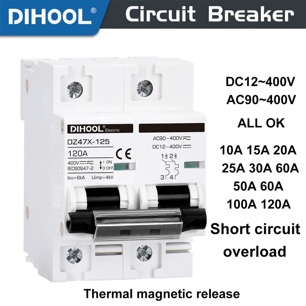 Batterie de panneau solaire de disjoncteur de courant continu, protection contre les courts-circuits