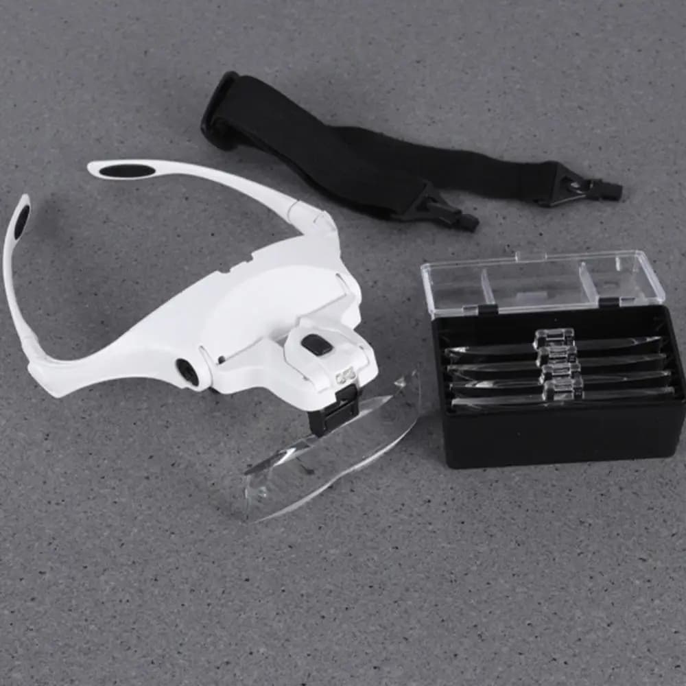 Extension de cils 5 lentilles réglables bande de sauna, loupe avec lampe à lumière LED, loupes pour 