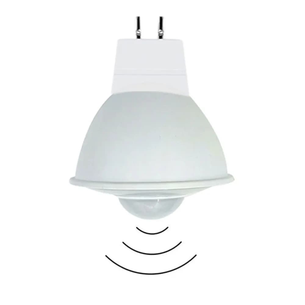 Lampe à détecteur de mouvement MR16 PIR GU5.3, ampoule LED 4W 12V AC DC, lumière sensible pour coulo