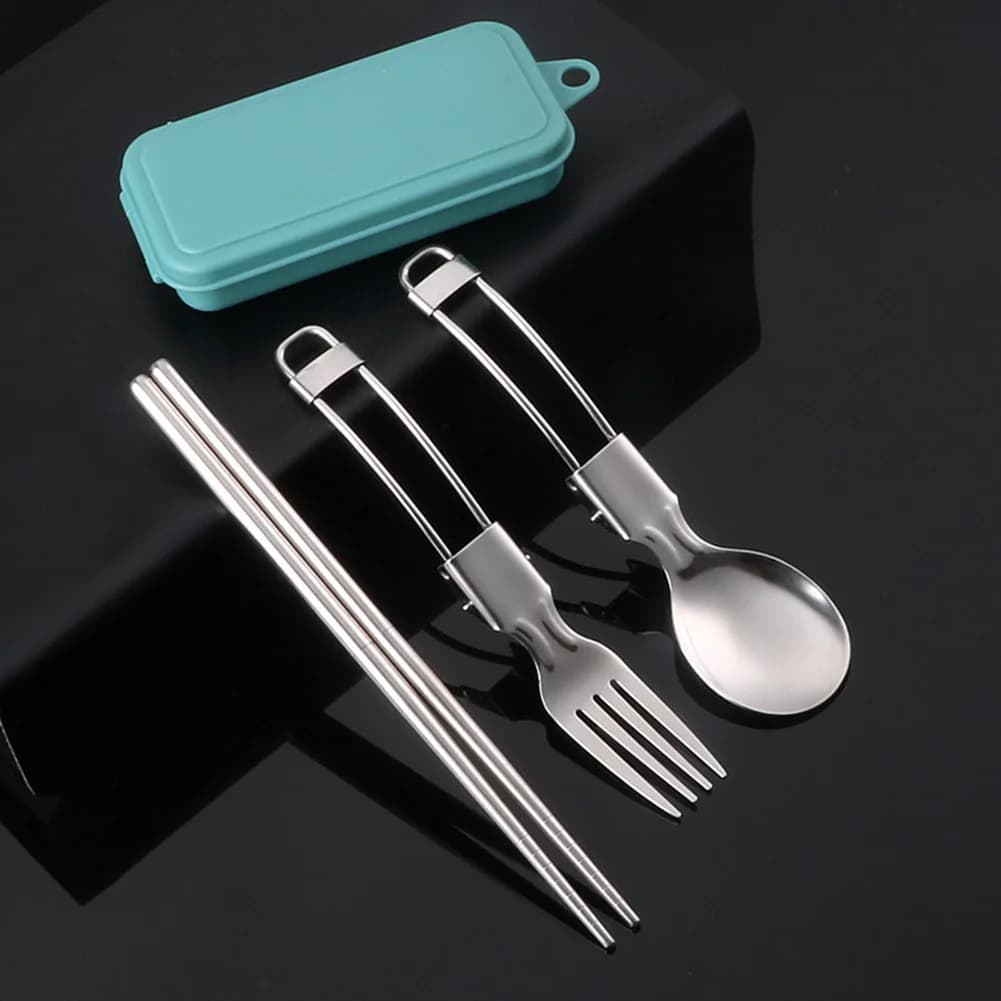 Couverts de pique-nique, ustensiles de Camping, rangement facile, conception pliable, cuillère sûre 