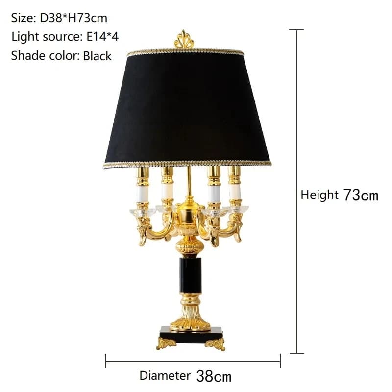 Haute qualité de luxe mode noir cristal Table/lampadaire chambre lampes de chevet brève moderne déco