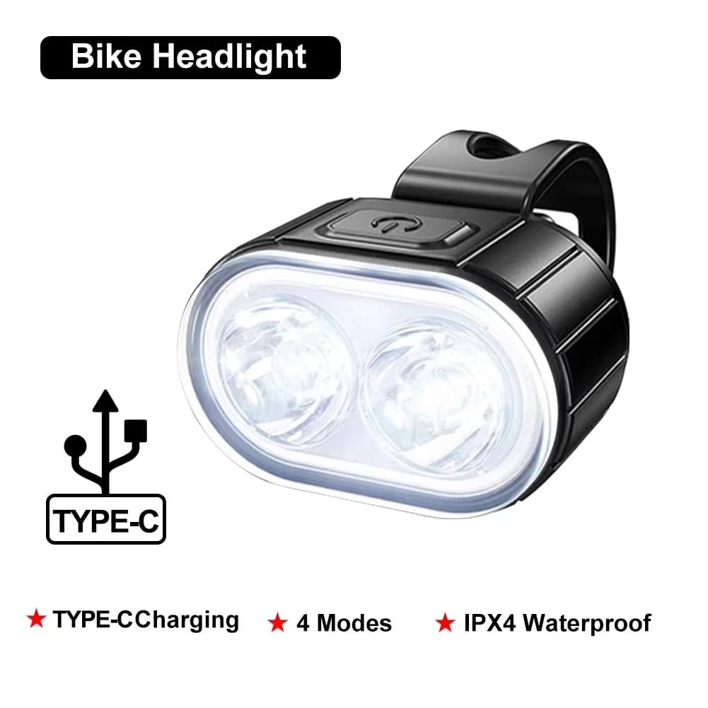 Lumières de vélo rechargeables USB, lampe d'avertissement de sécurité pour l'extérieur, lampe de poc