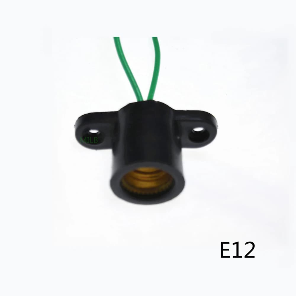 Base E12 E12 Douille E12 Base de lampe E12 avec fil avec trous de montage Support E12