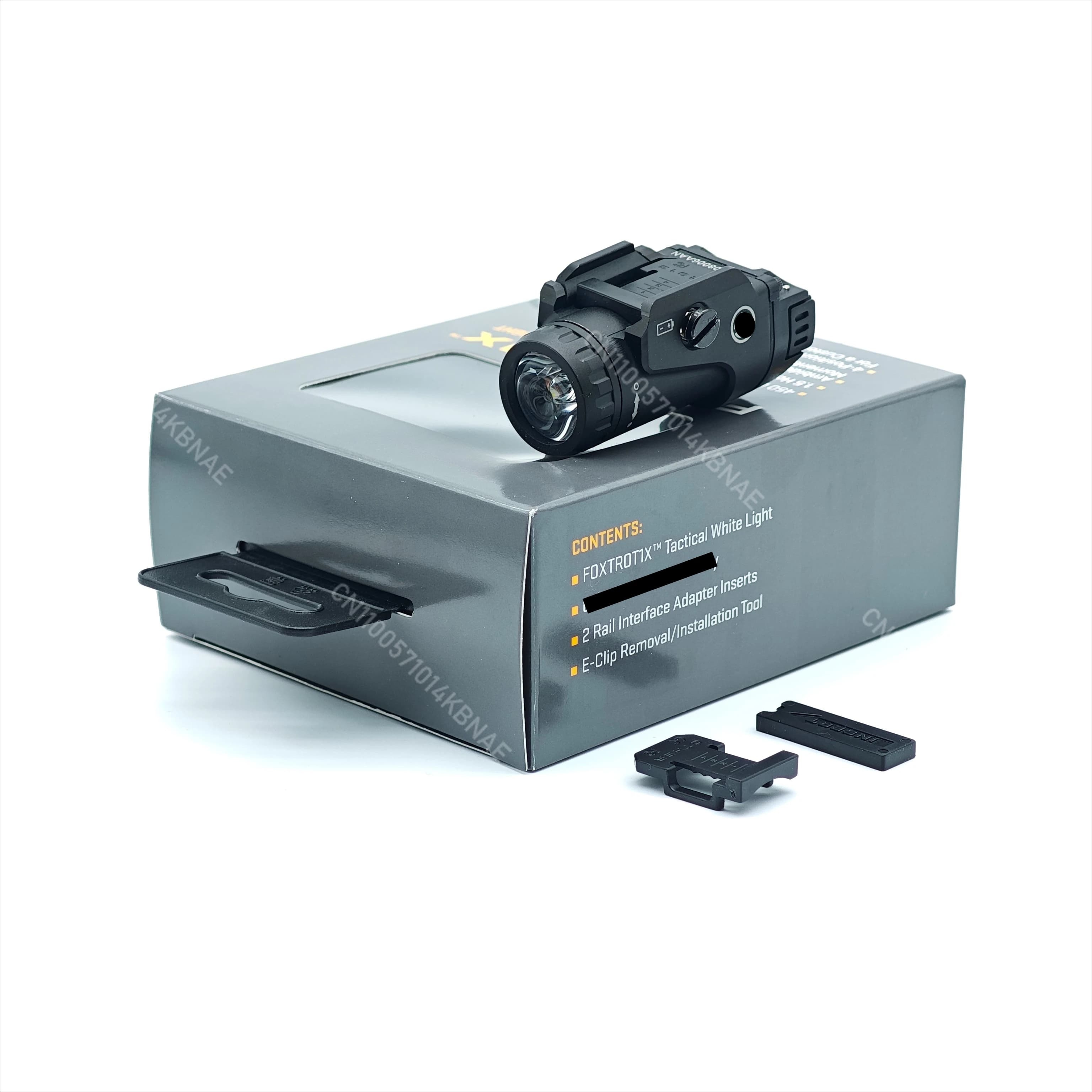 Lampe de poche tactique compacte et durable Foxtrot 1X, montée sur rail, avec bouton poussoir ambide