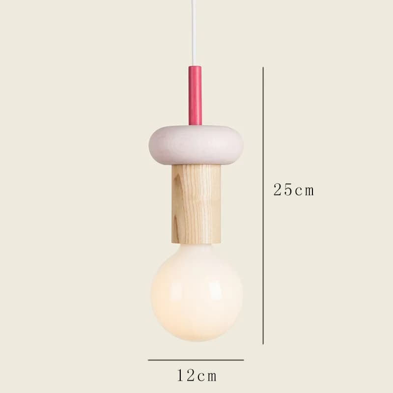Lampe suspendue moderne et colorée de style Memphis, luminaire géométrique en bois pour chambre d'en
