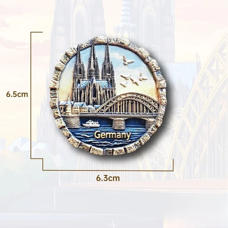 Aimant de réfrigérateur Cathédrale de Cologne - Souvenir d'architecture gothique 3D emblématique, ca