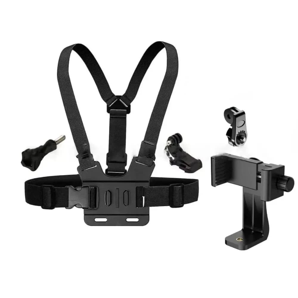 1 PC support de pince de téléphone réglable avec support de Fixation de sangle de poitrine pour appa