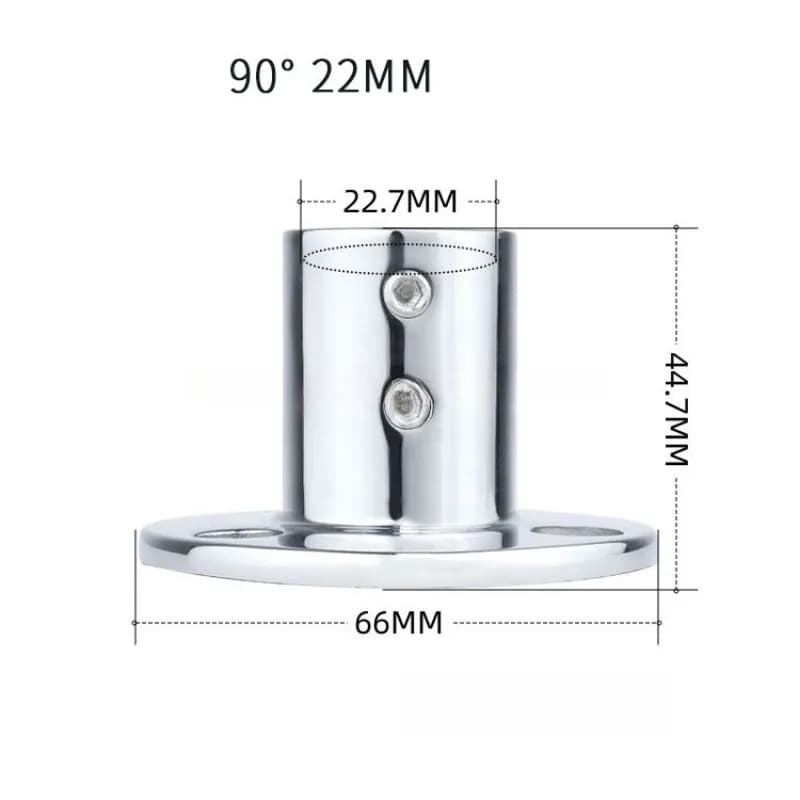 Base de tube rond en acier inoxydable 316 pour matériel marin 22/25mm 30 ° 60 ° 90 °   Base de potea