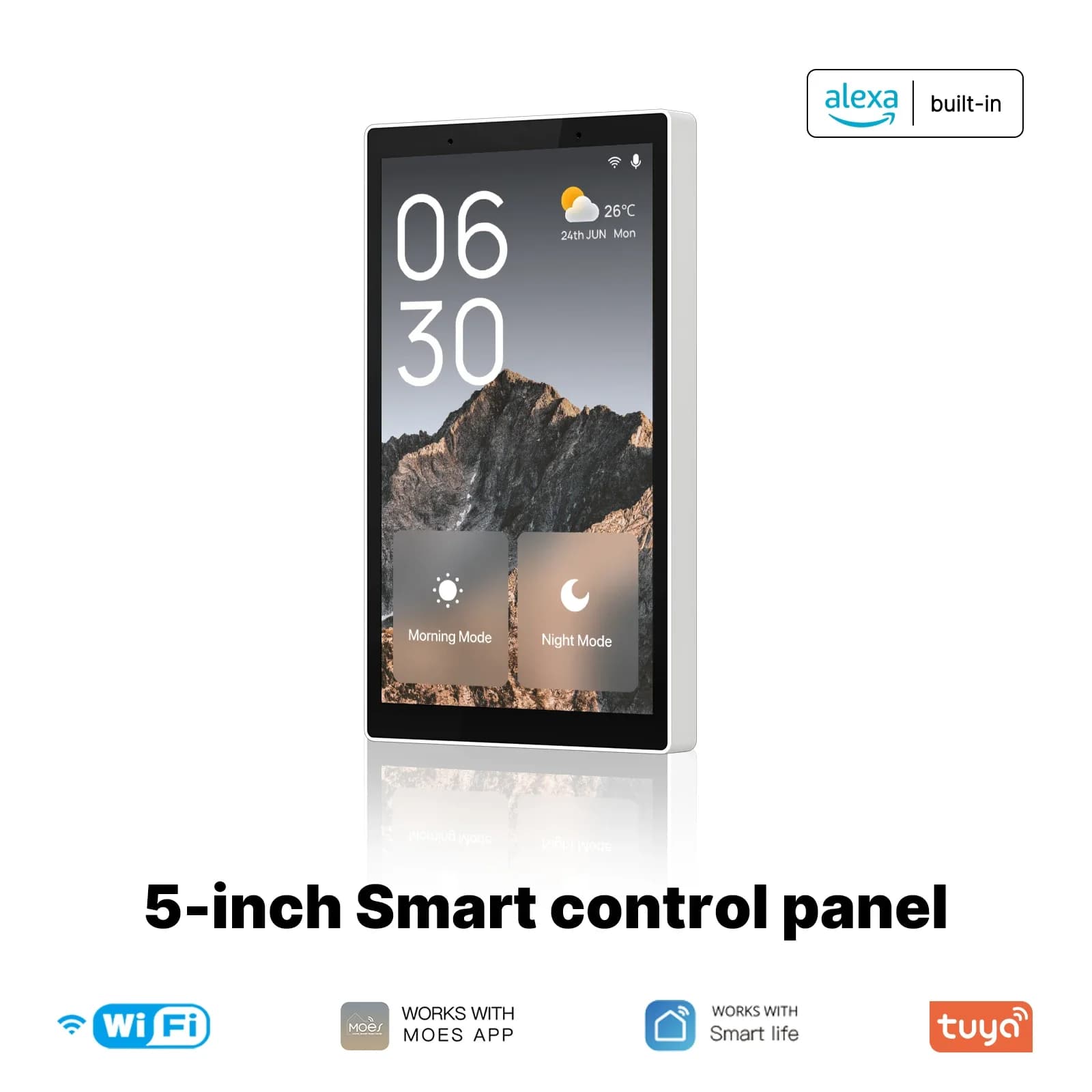 MOES Tuya Wifi Smart écran tactile de 5 pouces panneau de commande central américain commande vocale