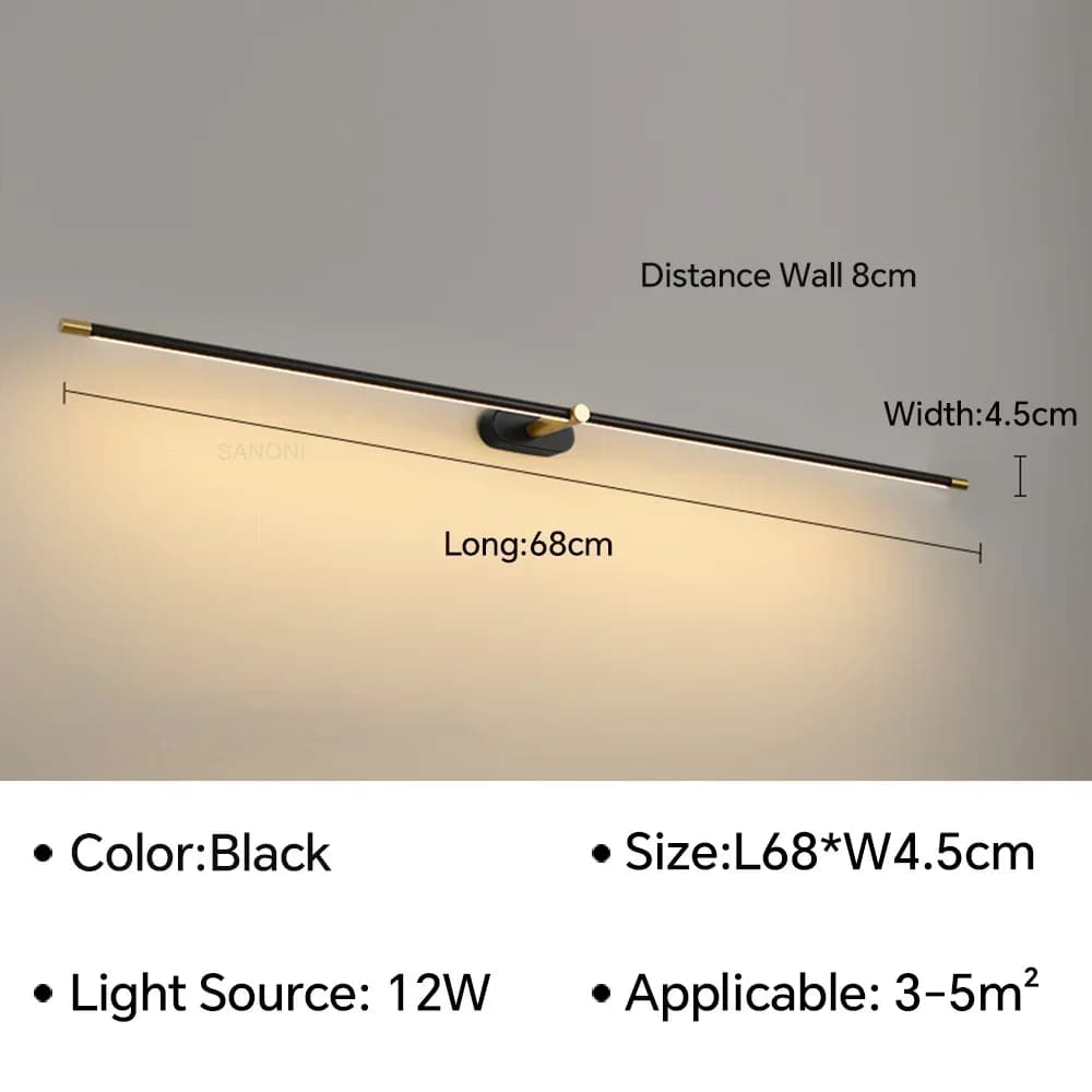 Miroir LED moderne salle de bain appliques pour salle d'étude chambre chevet appliques murales miroi