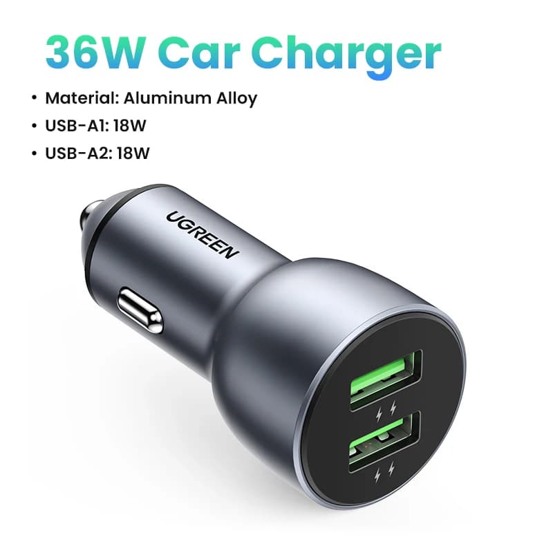 UGREEN PD 40W chargeur de voiture Charge rapide QC4.0 3.0 chargeur USB pour Xiaomi Type C Charge rap
