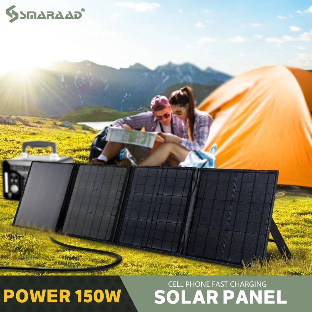SMARAAD-Panneau solaire pliable, chargeur solaire portable, USB, sortie CC, PD, type-c, QC3.0, table