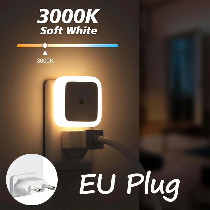 Lampe de chevet LED en forme de champignon, prise EU/US, lumière chaude à intensité variable, capteu
