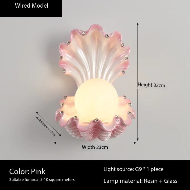 Perle coquille applique français créatif crème Style chambre chevet chambre d'enfants TV fond décora
