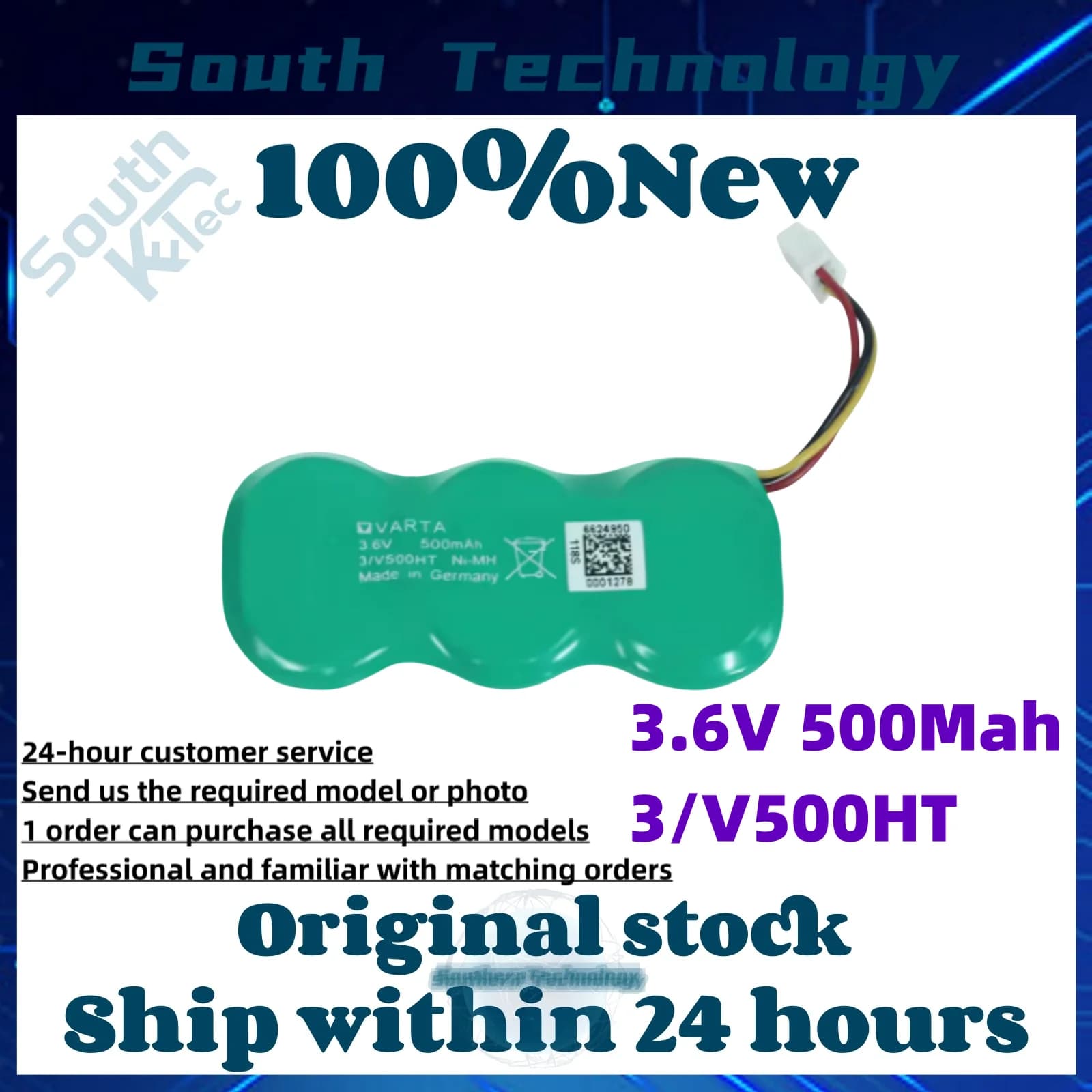 VARTA d'origine, 3.6V, 500mAh 3, V500birthVARTA, neuf, en stock