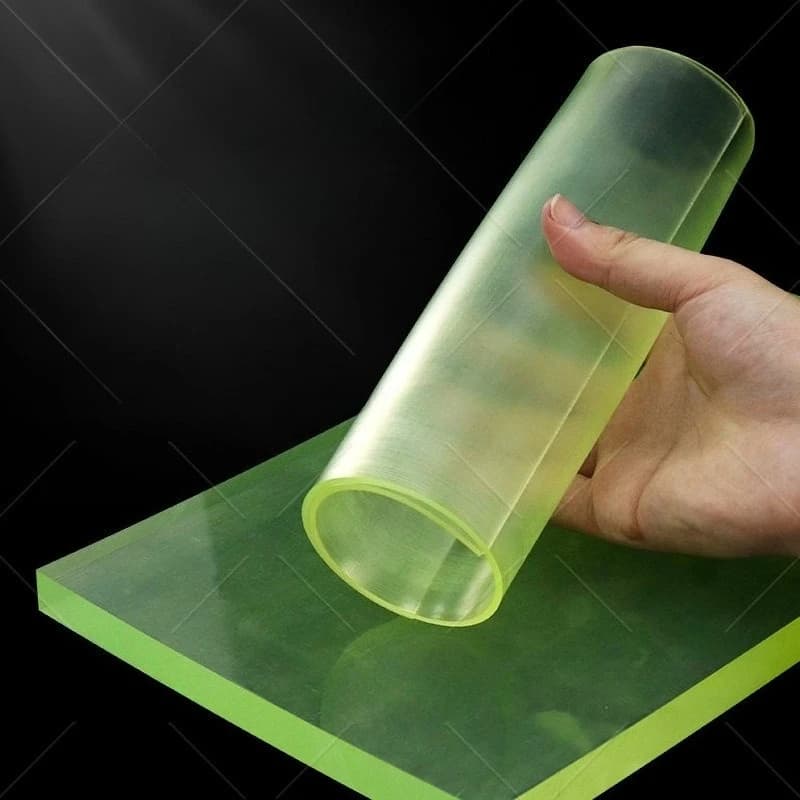 Plaque en polyuréthane transparente jaune-vert PU 100x100 200x200 300x300 400x400 500x500mm Épaisseu