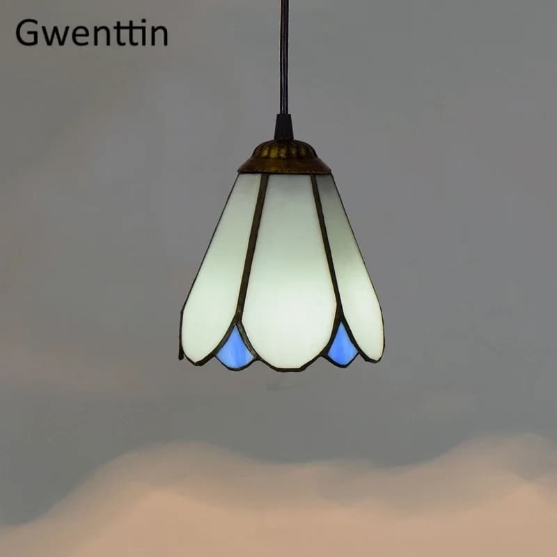 Lampe suspendue en forme de Tiffany, style méditerranéen, luminaire décoratif d'intérieur, luminaire