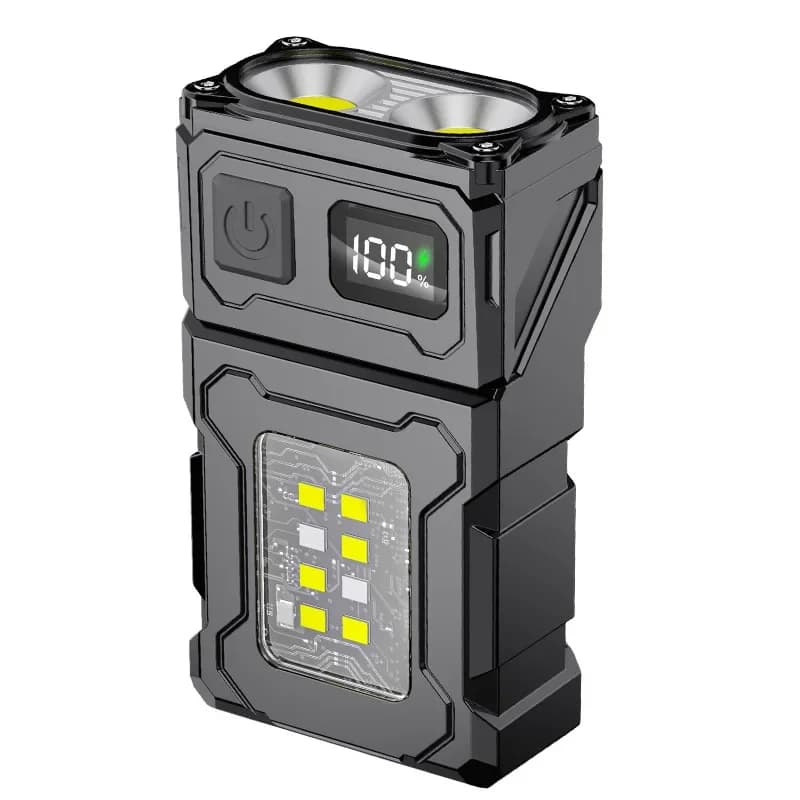 Lampe de poche LED multifonctionnelle à Angle réglable, Mini lampe de travail d'extérieur, aimant Po
