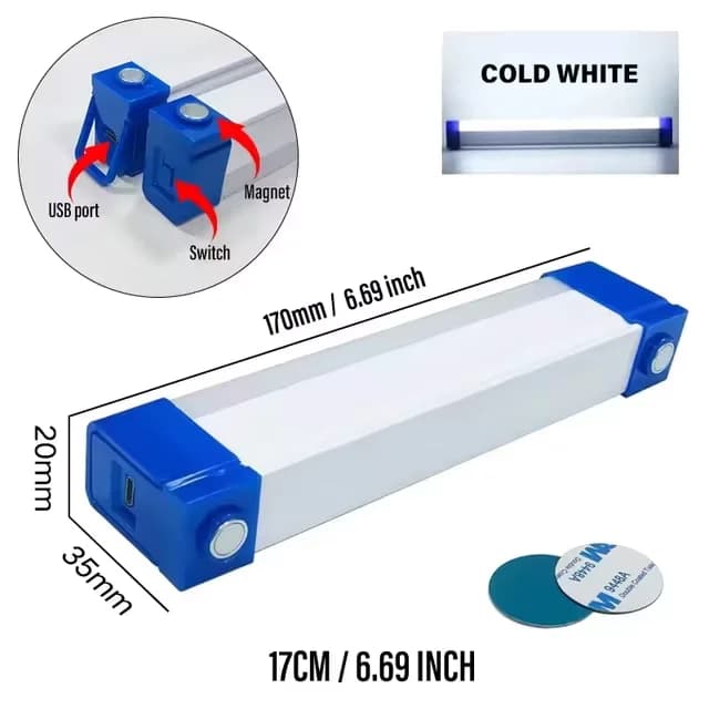 Barre lumineuse LED, Tube Rechargeable, lampe de Camping, Suspension magnétique, ampoule Portable po
