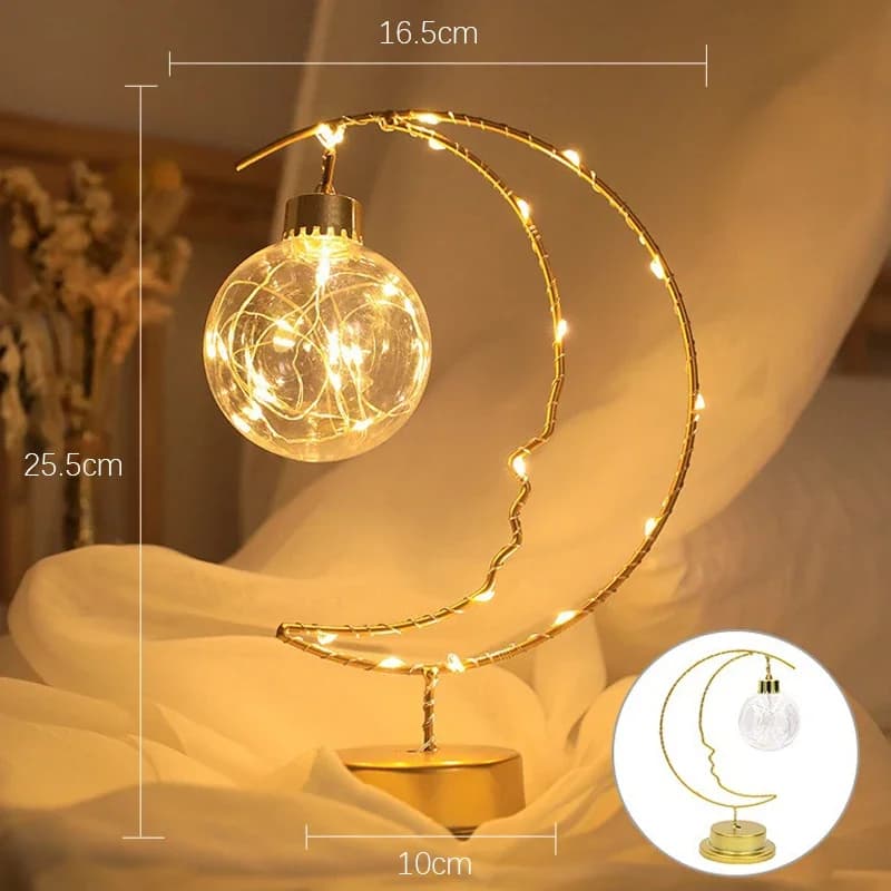 Lampe de Table LED chambre décoration lampe batterie/USB alimenté lune étoile chevet luminaire pour 