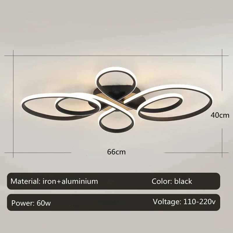 Plafonniers de salon au sol bas télécommande moderne LED luminaire monté en Surface salle à manger L