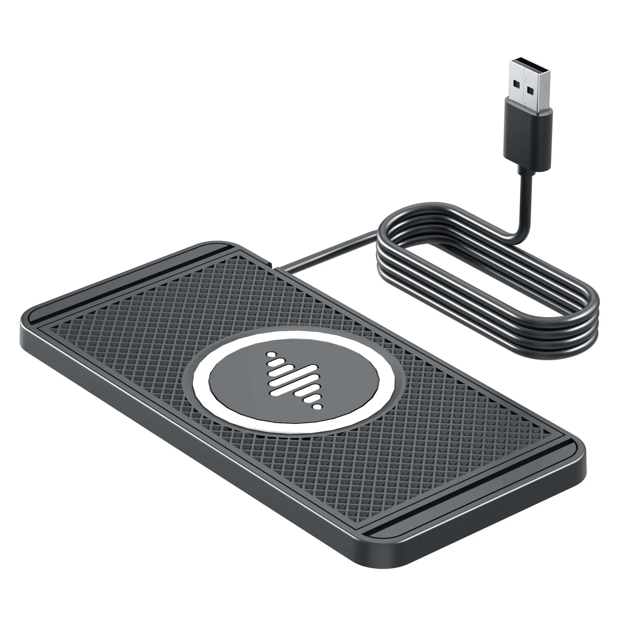 Base de chargeur sans fil de voiture avec câble USB, station de charge rapide LG, iPhone 16, 15, 14,