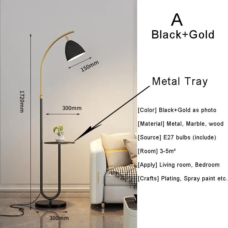 Nordique avec lampadaire de table Led lampadaire en marbre avec lampe de Table ronde salon chambre l