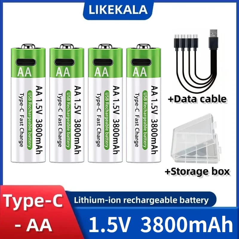 LIKEKALA batterie Lithium-Ion type-c batterie haute capacité Rechargeable AA & AAA batterie pour tél