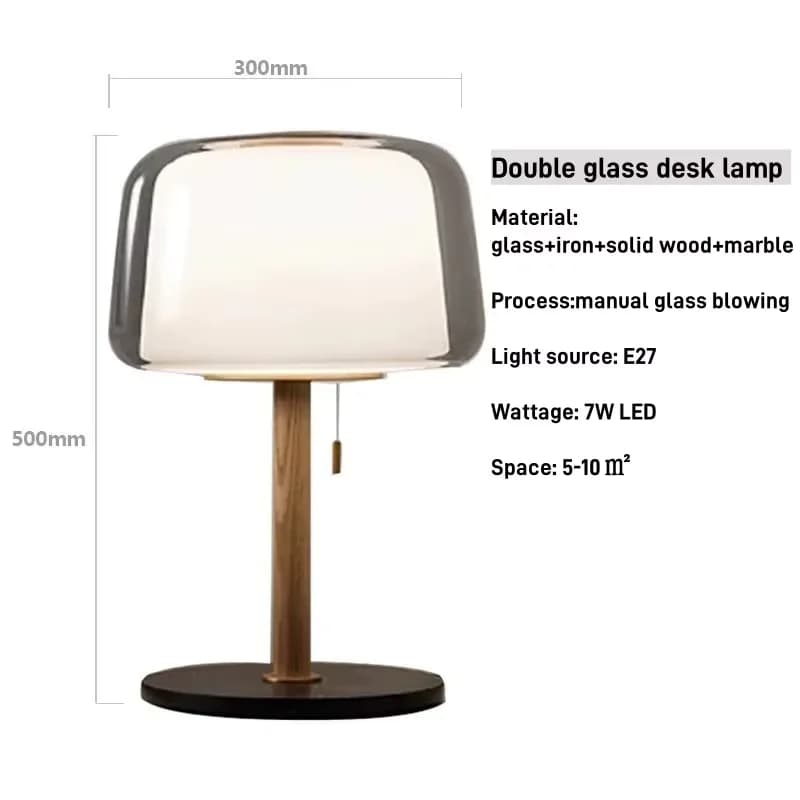 Canapé moderne coin latéral lampadaire nordique Double verre lampe de table chevet étude bureau salo