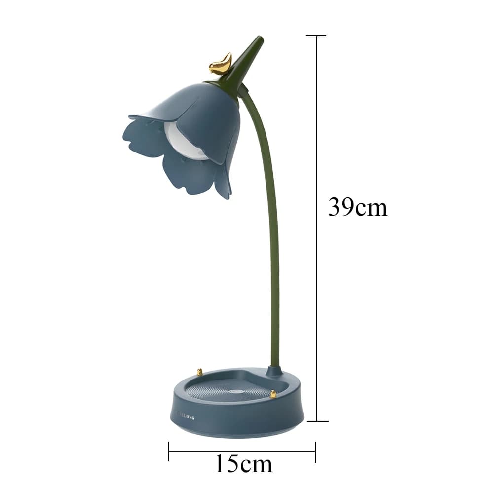 Lampe de bureau LED à fleurs, éclairage de chambre d'étudiant, lampe de lecture tactile, Protection 