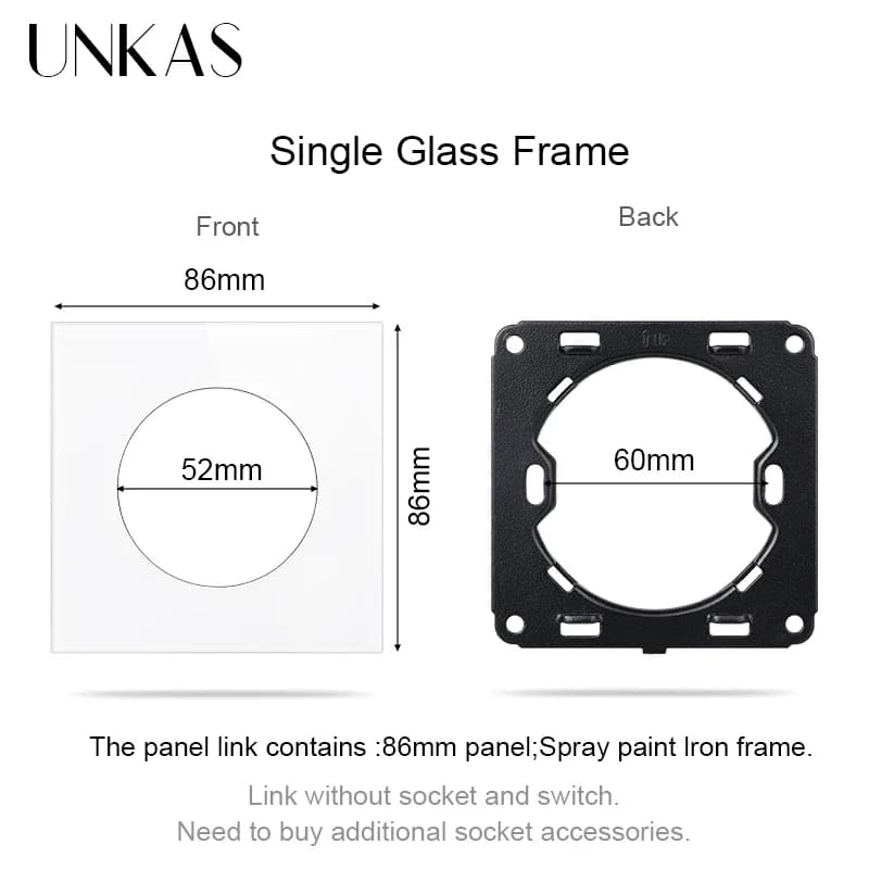 UNKAS gris or blanc noir panneau de verre gris bricolage Modules arrondis combinaison gratuite 86mm 