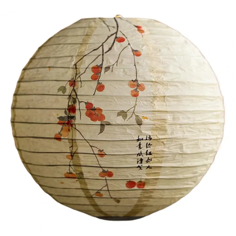 Lanterne ronde en papier fleur de prunier 30cm, abat-jour chinois Antique en papier, abat-jour en pa