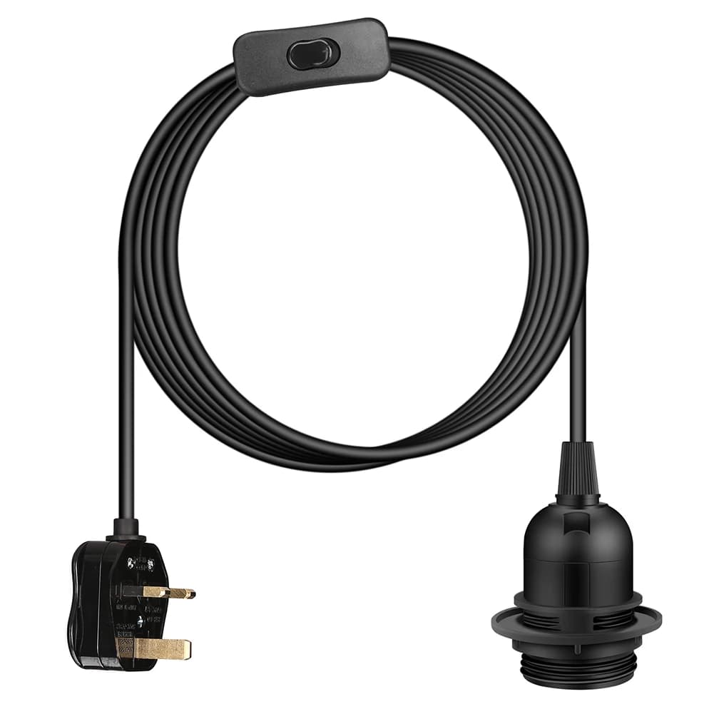 Lampe Suspendue au Plafond avec Joli, Anneau de Verrouillage Suspendu, Câble d'Extension à 2 Noyaux,