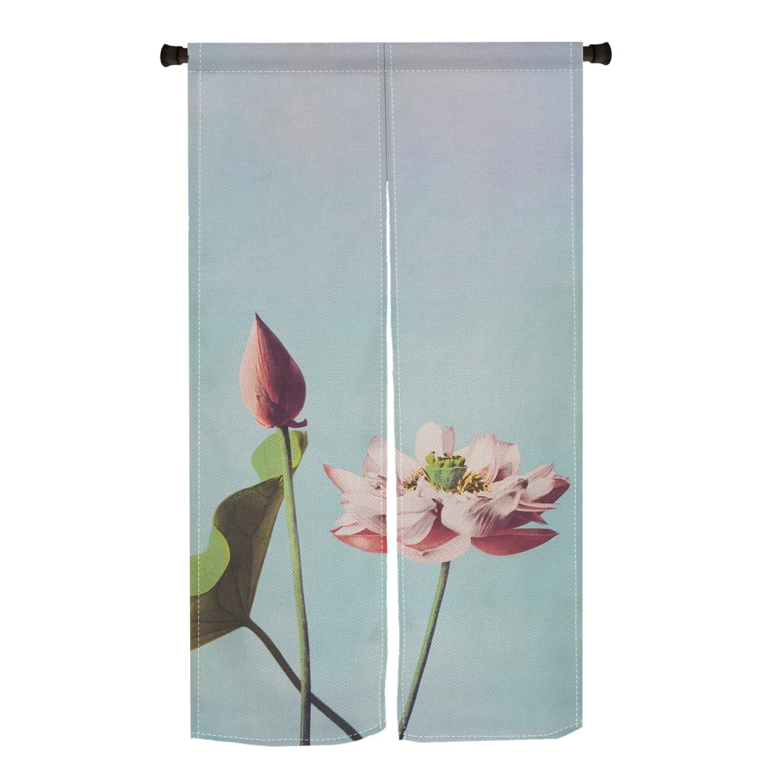 Rideau de porte en bambou japonais VIKAMA, peinture à l'encre, lin, demi-rideau, idéal pour la décor