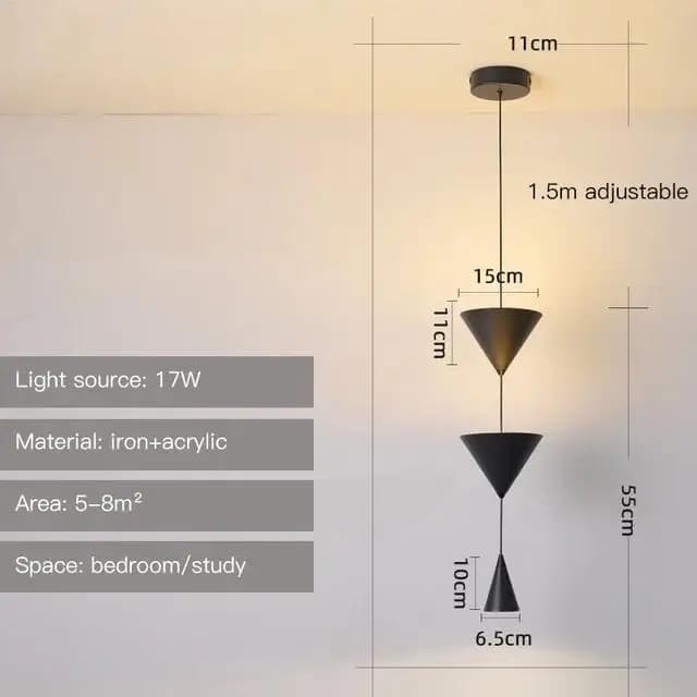 Lampe suspendue LED en forme d'heure de nuit minimaliste et moderne, éclairage design artistique pou