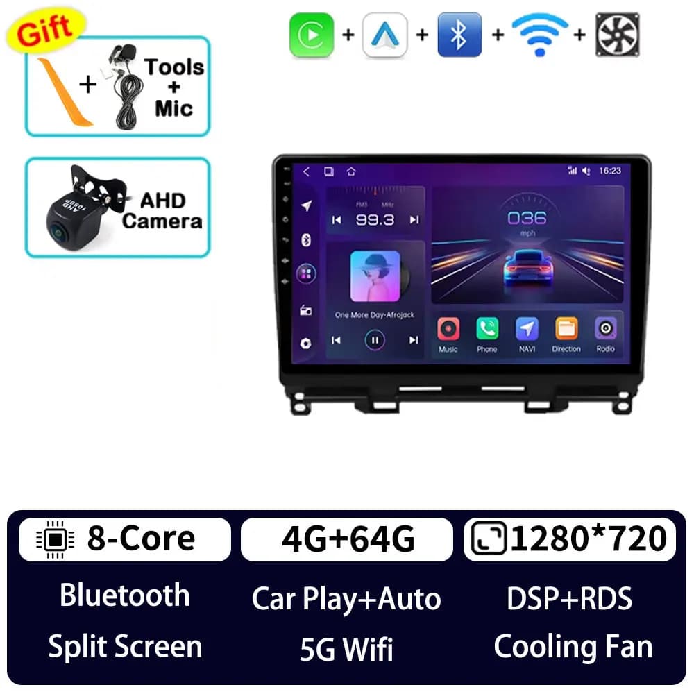 Autoradio Android 16 pour Honda Jazz 4 Fit 4 GR GS GR GS 2020 - 2024, lecteur multimédia GPS, unité 