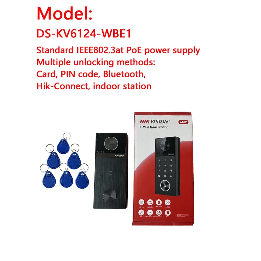Station de porte multi-langues HIKVISION DS-KV6124-WBE1 pour villa, enregistrement et lecture vidéo 