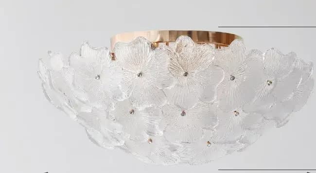 Plafonnier LED en verre de Murano, lampe à pétales colorés pour salon, chambre à coucher, rétro, rom