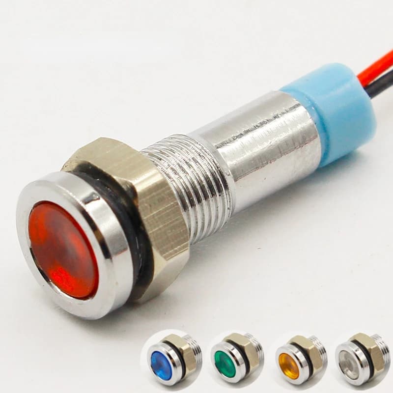 Indicateur lumineux LED 6mm, lampe de signalisation 6V 12V 24V 220V