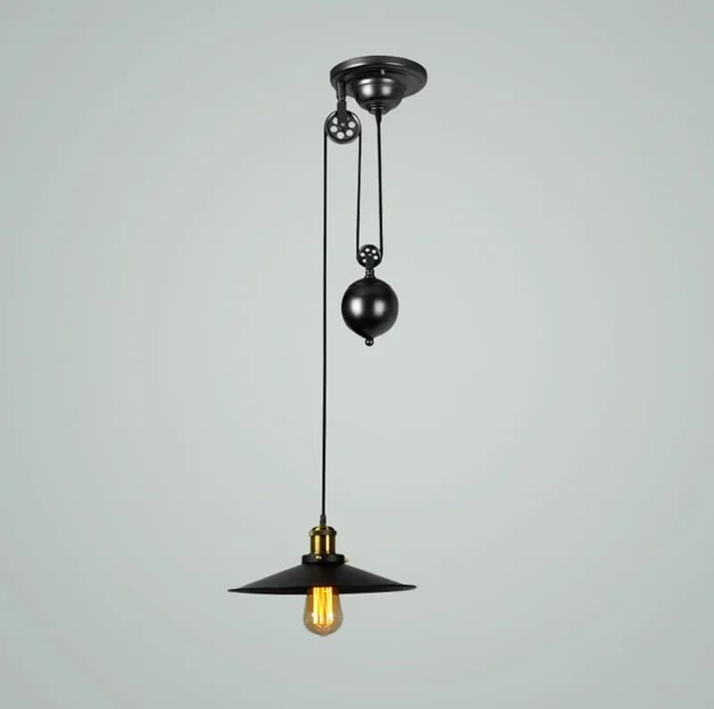 Loft Vintage industriel rétro fer poulie suspension Loft Vintage rétro en fer forgé noir lampes susp