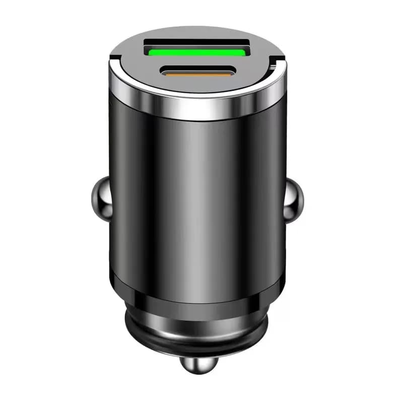 Mini chargeur de voiture avec charge rapide QC3.0 et PD, port type-c. Compatible avec les téléphones