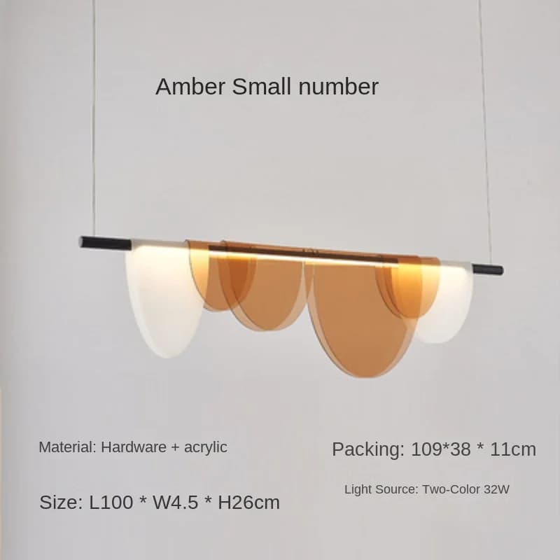 Lampe suspendue en acrylique ambre bleu nordique, lampe suspendue Makaron pour salon, chambre à couc
