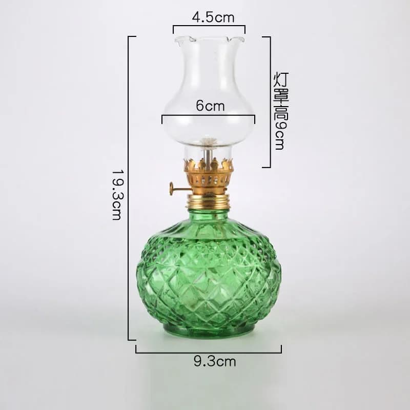 Grande lampe à huile rustique lampe en verre Vintage lampes à huile anciennes pour usage intérieur é