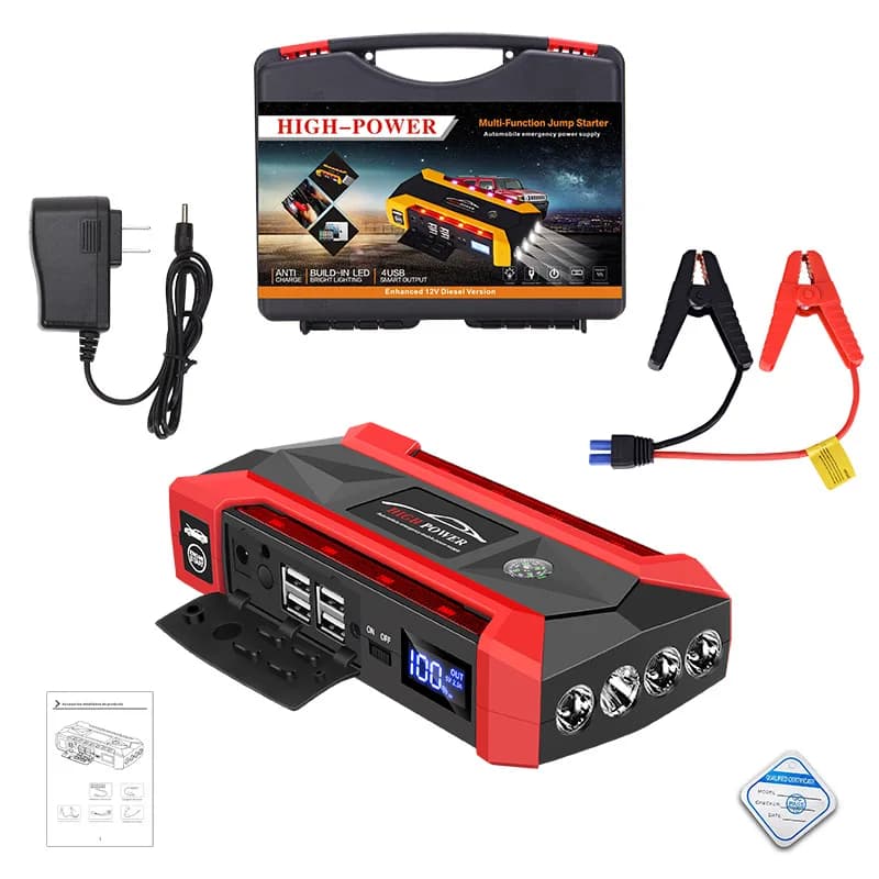Démarreur de batterie de voiture 30000mAh, chargeur Portable, démarreur de saut automatique 12V, ess
