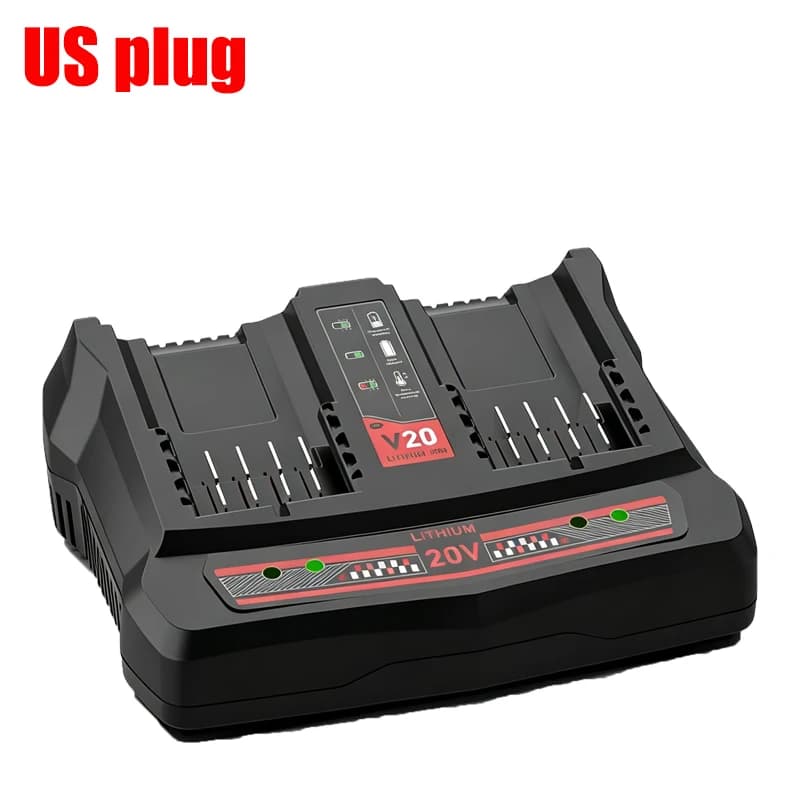 Station de charge rapide portable, chargeur de batterie double port 20V, chargeur de batterie au lit