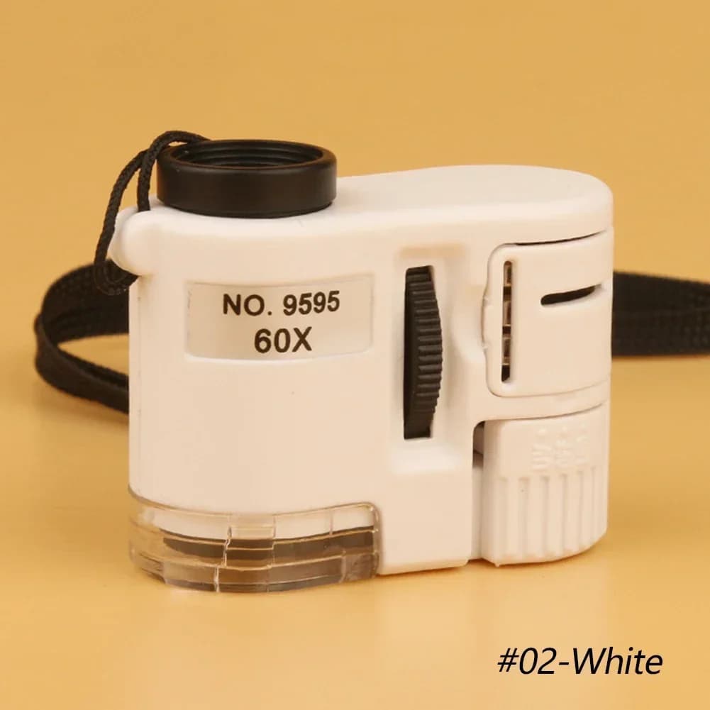 Loupe éclairée 60X avec lampe lumineuse led Mini Microscope de poche loupe de bijoutier Portable Lup