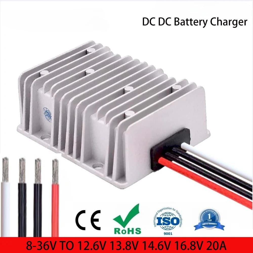 Chargeur de batterie DC 8-36V 12V 24V à DC 12.6V 13.8V 14.6V 16.8V 20A, courant Constant pour Batter