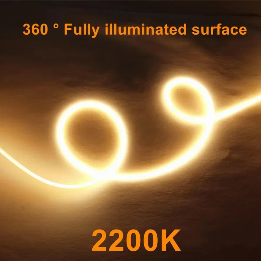 Ampoule LED en spirale à Filament Ultra mince, Flexible, 12V, 600mm, 2200K, Filament rétro Edison, p